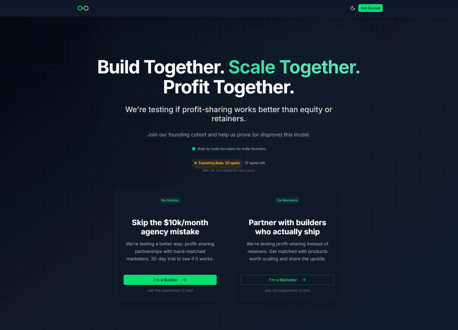 IndiePair - Profit-Sharing Partnerships for Indie Builders
